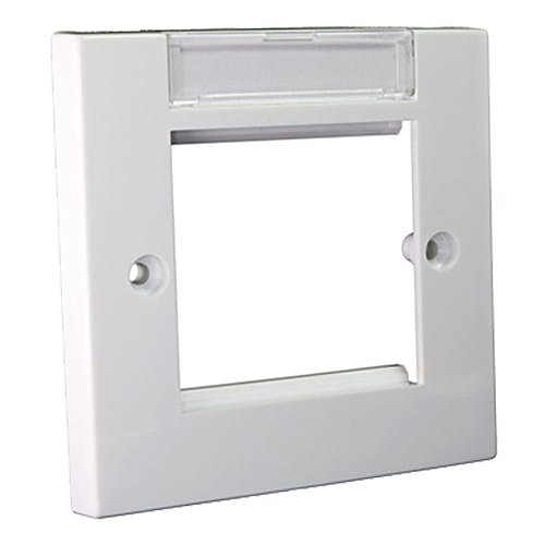 Labelled Single Gang Euro Faceplates, 2 Module, White, 10 Pack