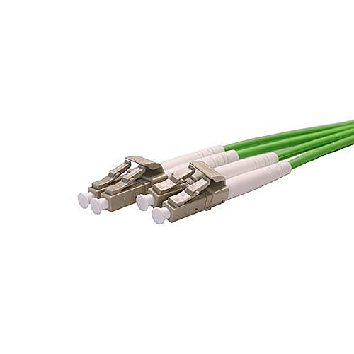 12 Pack 2m OM5 LC-LC Duplex Fibre Patch Leads 50/125 Lime Green
