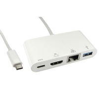 USB Type-C to HDMI, Ethernet & USB Adapter with Power Delivery